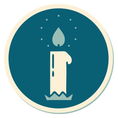 Geleneksel mum stiliyle dövme çıkartması.