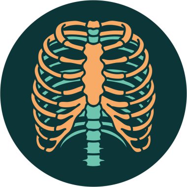 Bir göğüs kafesinin ikonik dövme görüntüsü