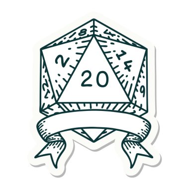 Doğal bir 20 kritik vuruşluk D20 zarının çıkartması.