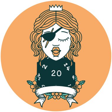 Doğal 20 zarlı dolandırıcı insan simgesi