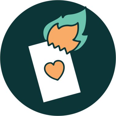 Yanan bir kartın ikonik dövme tarzı görüntüsü