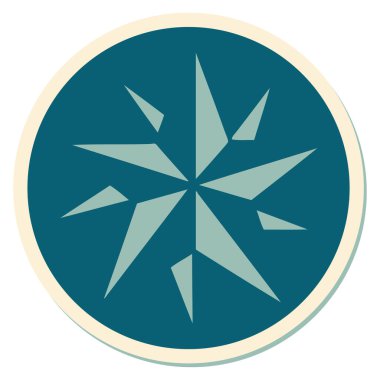 Geleneksel bir yıldız stiliyle dövme çıkartması