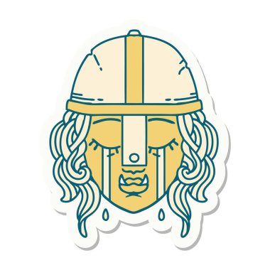 Ağlayan bir Ork savaşçı karakterinin çıkartması.