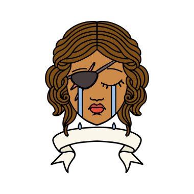 Retro Dövme Tarzı Sancaklı Ağlayan İnsan Düzenbazlığı