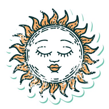 Güneşin sembolik dövmeli görüntüsü
