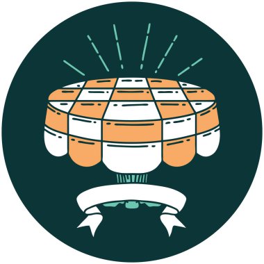 Dövme stili kafe tablosunun simgesi