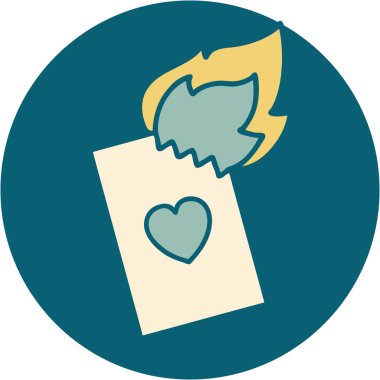 Yanan bir kartın ikonik dövme tarzı görüntüsü