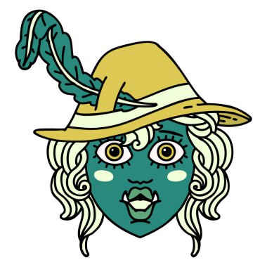 Retro Dövme Biçimli Ork Ozan karakteri 