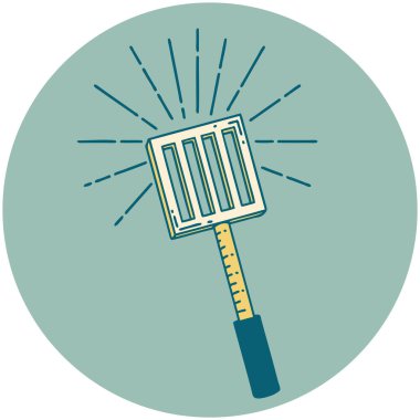 Dövme stili mutfak spatulasının simgesi