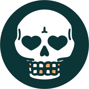 Bir kafatasının ikonik dövme şekli