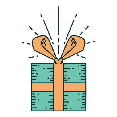 Geleneksel dövme stili bir Noel hediyesi.