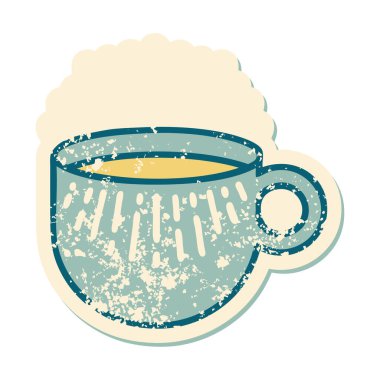 Kahve fincanının sembolik dövmeli görüntüsü