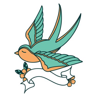 Kırlangıç sancağıyla geleneksel dövme