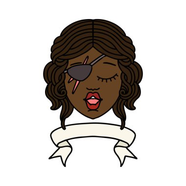 Retro Dövme Tarzı Sancaklı düzenbaz insan karakteri