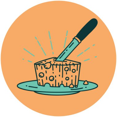 Bir tabak peynirin dövme ikonu