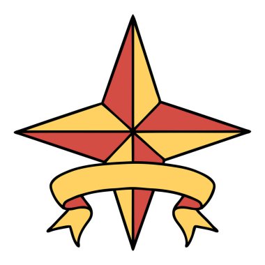 Yıldızlı geleneksel dövme.