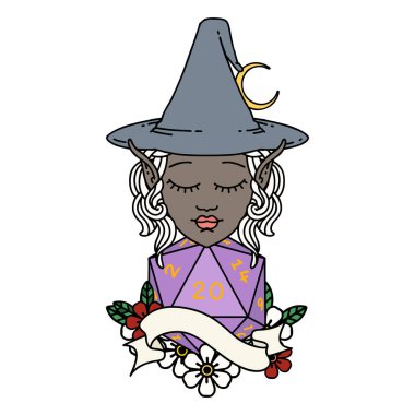 Retro Dövme Biçimli 20 zarlı elf büyüsü karakteri