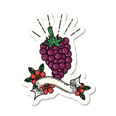 Bir demet üzüm dövmesi çıkartması.