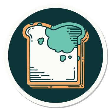 Geleneksel küflü ekmek stili dövme çıkartması.