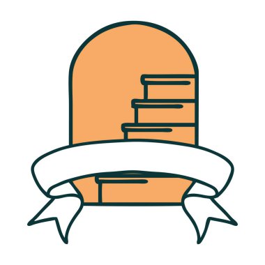 Geleneksel dövmeli ve basamaklı bir kapı.