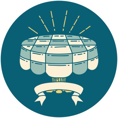 Dövme stili kafe tablosunun simgesi