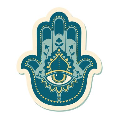 Geleneksel bir hamza stili dövme çıkartması.