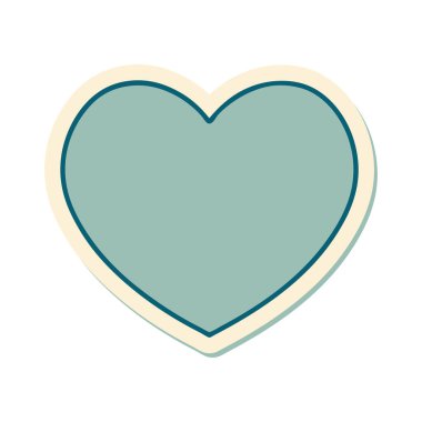 Dövme çıkartması geleneksel bir kalp tarzında.