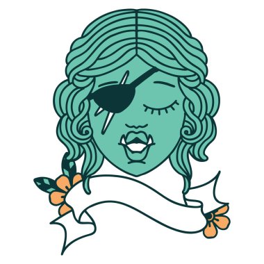 Retro Dövme Biçimli Ork karakter yüzü