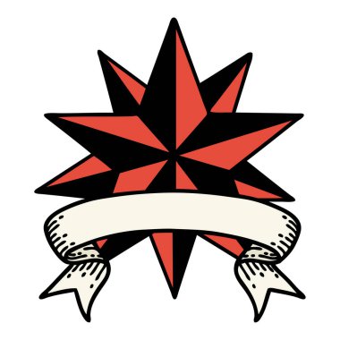 Yıldızlı geleneksel dövme.