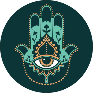 ikonik dövme tarzı bir hamza görüntüsü