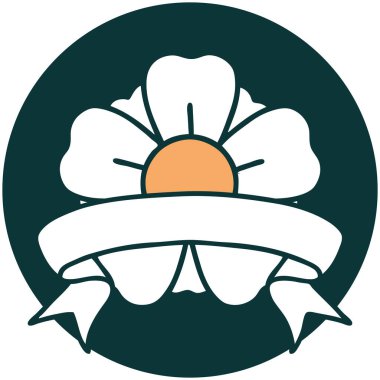 Çiçek sancağıyla dövme biçimi simgesi