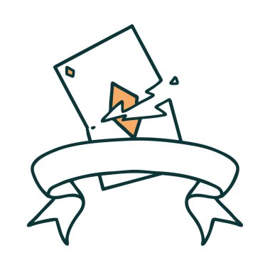 Yırtık kart pankartıyla geleneksel dövme