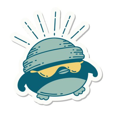 Dövme stili çıkartması. Havalı Robin.