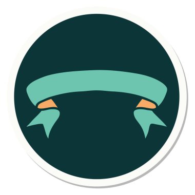 Dövme çıkartması geleneksel bir pankart stiliyle