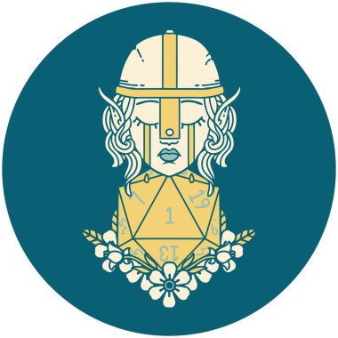 Hüzünlü elf savaşçı karakteri ikonu.