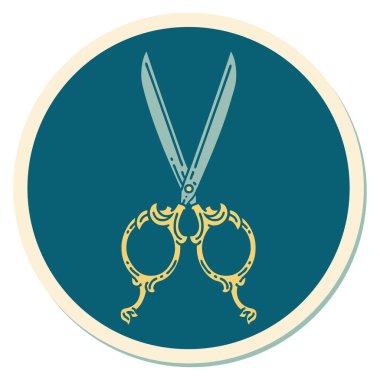 Geleneksel berber makas stili dövme çıkartması