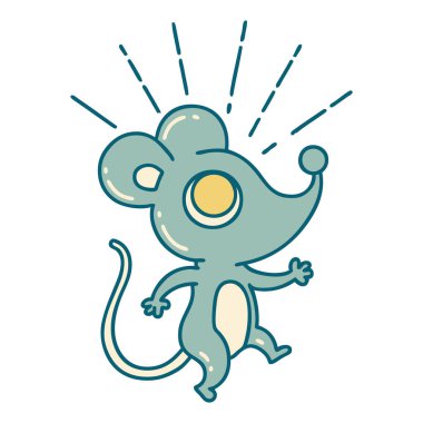 Geleneksel dövme tarzı fare karakterinin gösterimi