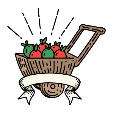 Dövme tarzı elma vagonlu parşömen.