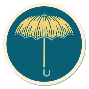 Geleneksel bir şemsiye stiliyle dövme çıkartması