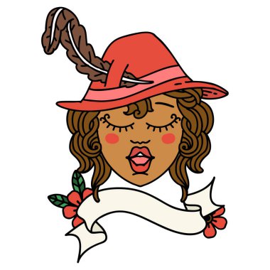 Retro Dövme Tarzı İnsan Ozan karakter yüzü