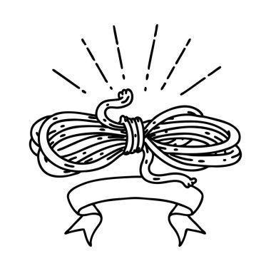 Siyah çizgili parşömen dövmeli yara ipi