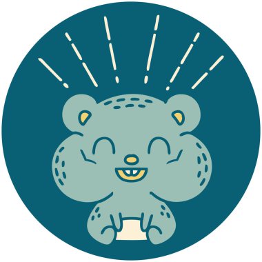 Dövme tarzının simgesi, mutlu hamster.