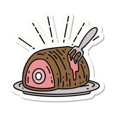 Dövme stili biftek etiketi.