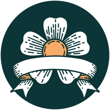 Çiçek sancağıyla dövme biçimi simgesi