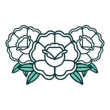 Bir buket çiçeğin ikonik dövme görüntüsü