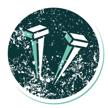 Demir çivinin sembolik dövmeli görüntüsü