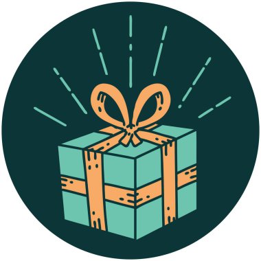 Dövme stili Noel hediyesinin simgesi