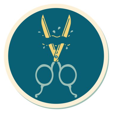 Geleneksel berber makas stili dövme çıkartması