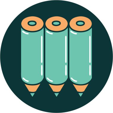 Renkli kalemlerin ikonik dövme şekli