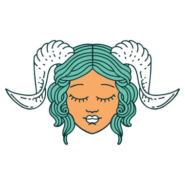 Retro Dövme Biçimi tiefling karakter yüzü